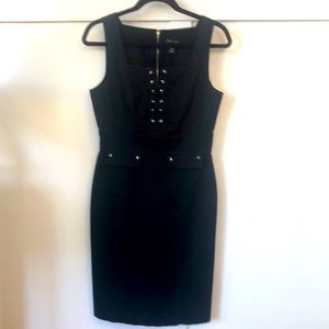 WHBM Casual Sleeveless Dress | Black | Lace-up front | Size 6